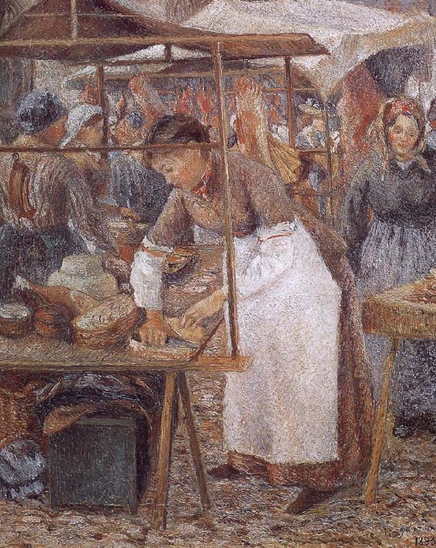 Camille Pissarro woman selling pork oil painting image
